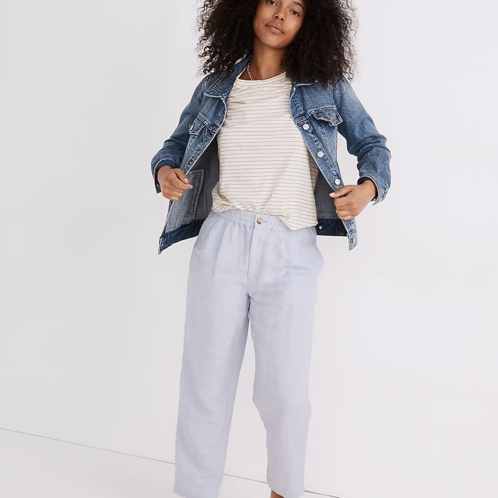 NWT Madewell Linen Blend Track Trousers Pants